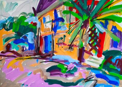 33 Vincent Derivery (né en 1945) Café de la marine et de la métallurgie gouache 50x65