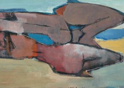 René Gouast (1897-1980) sur la plage datée 1968-1972 huile sur toile BD