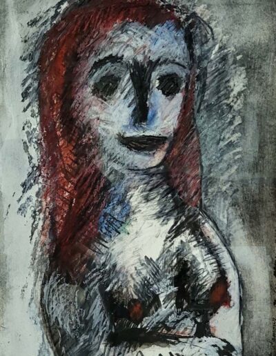 Jean-Yves Gosti (né en 1960) Jeune fille technique mixte 46x31 sbd