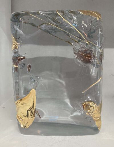 Xavier Carrère (né en 1966) Expression Kintsugi verre clair et or