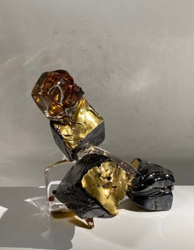 Xavier Carrère (né en 1966) Kintsugi verre clair, verre métallisé et or