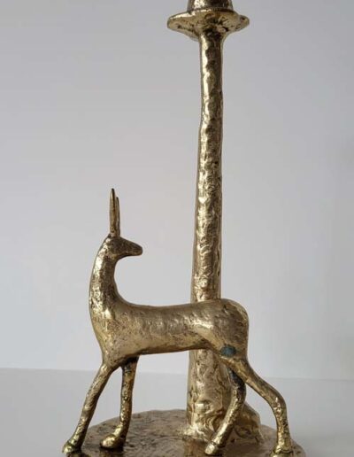 Villa Alys bougeoir, bronze à patine doré