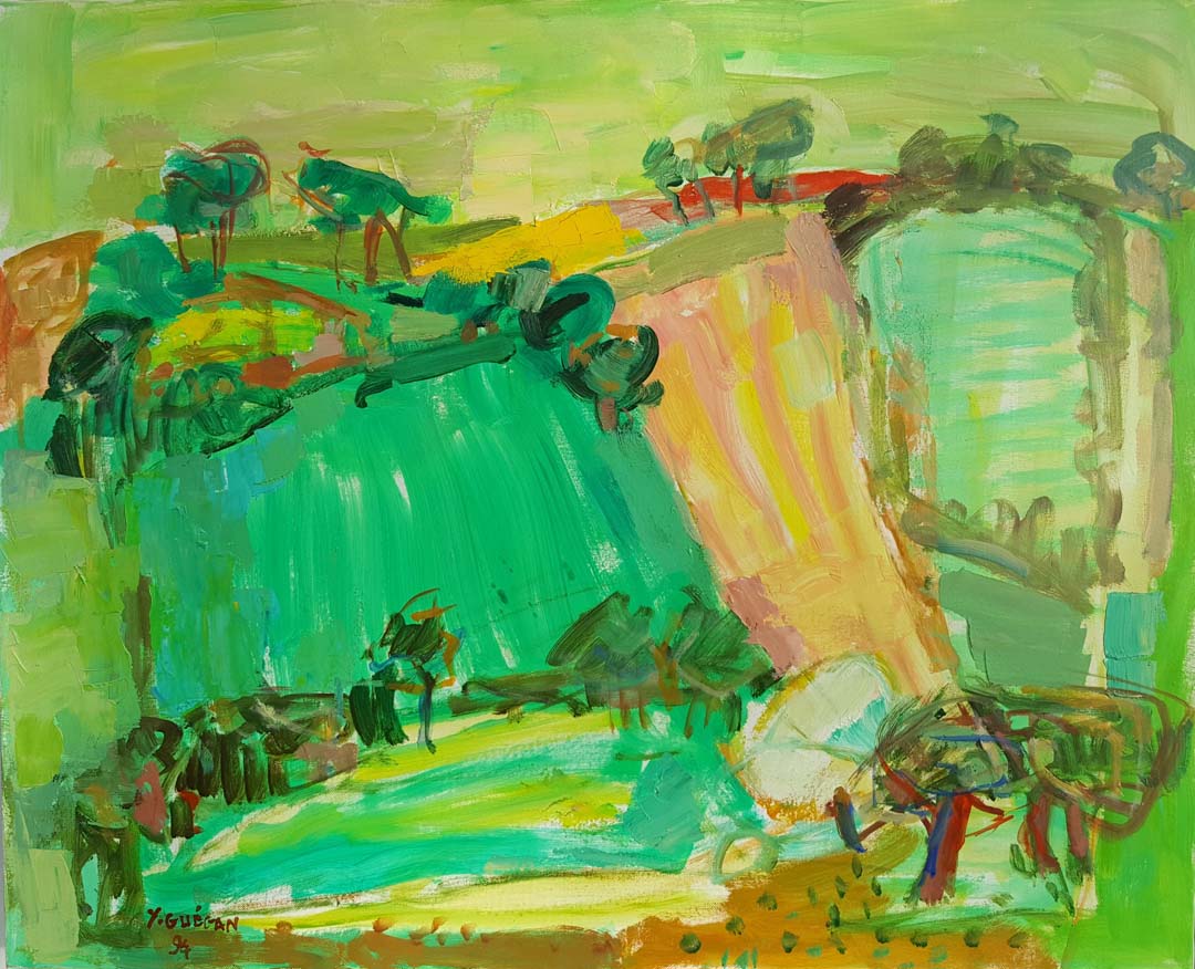 Yvonne Guégan (1915 - 2005) 3 Bocage normand hst 81x100 datée 94 ref 155C