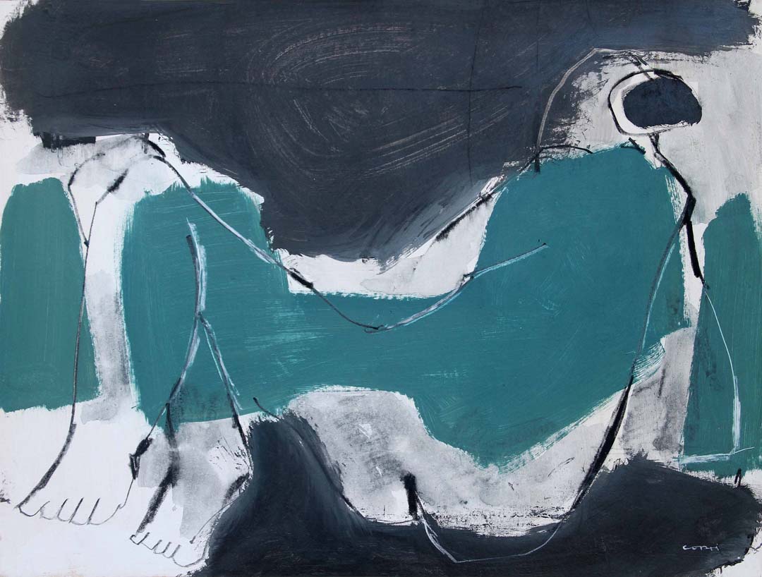 Corti (1928 - 2019) Grand nu vert ast 60x80 sbd