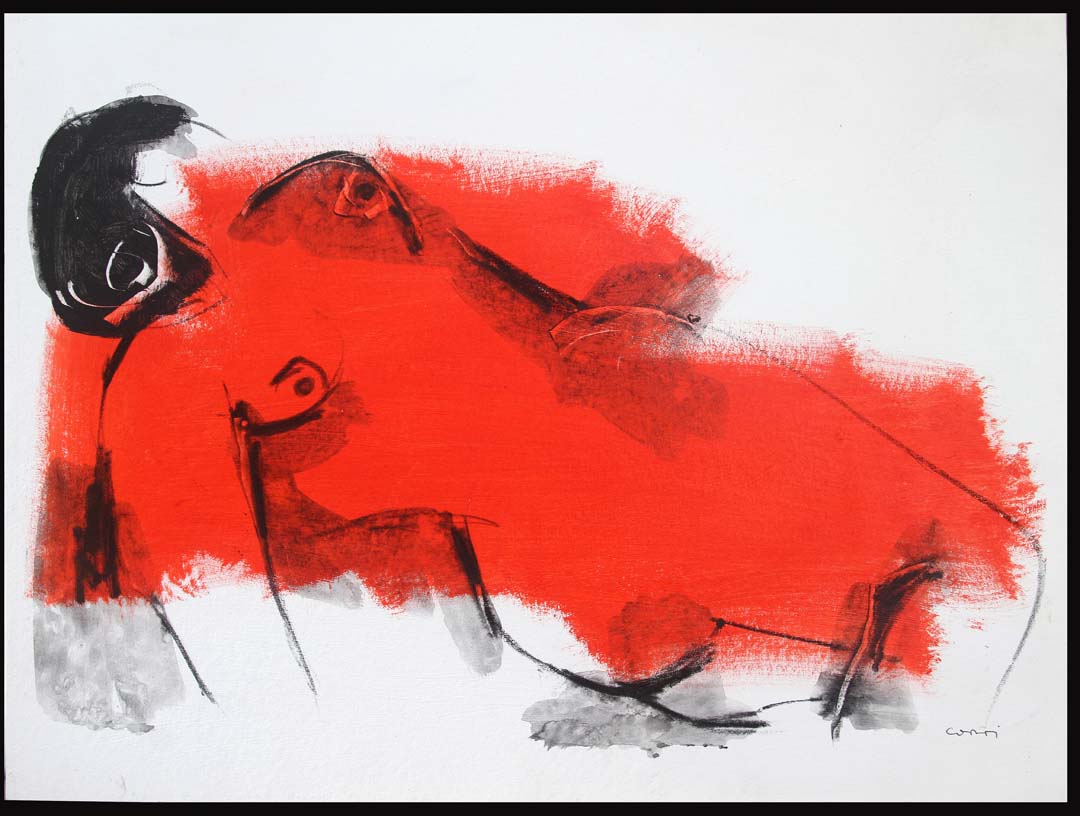 Corti (1928 - 2019) Le rouge est mis ast 54x73 sbd