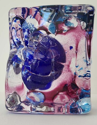 Xavier Carrère (né en 1966) Big bang verre clair bleu et rouge