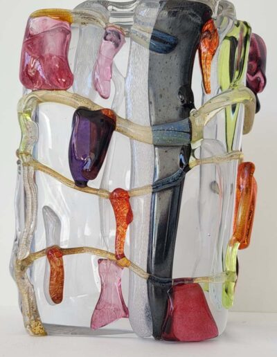 Xavier Carrère (né en 1966) Expression, verre clair, rouge, orange, vert et jaune