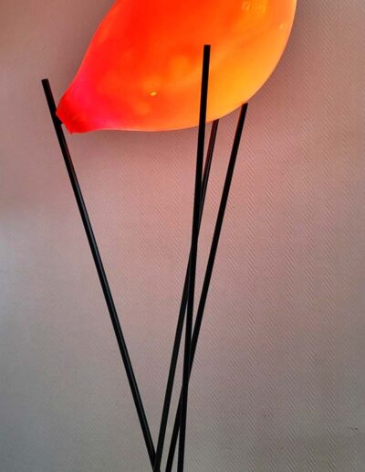 Xavier Carrère (né en 1966) Ovolite orangé avec piètement