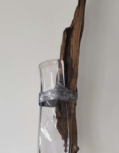 Xavier Carrère (né en 1966) lien, verre clair, bois et lien métal