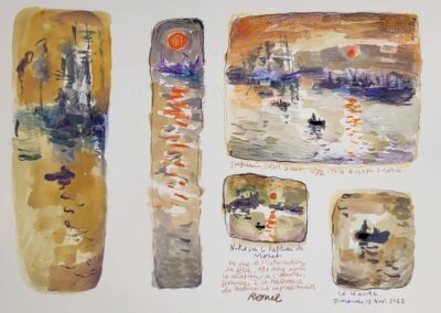Christophe Ronel (né en 1964) note sur le tableau de Monet datée 13-11-2022