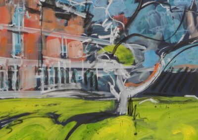 Vincent Derivery (né en 1946) la Villa le Coteau gouache et pastel 80x30 datée 2026